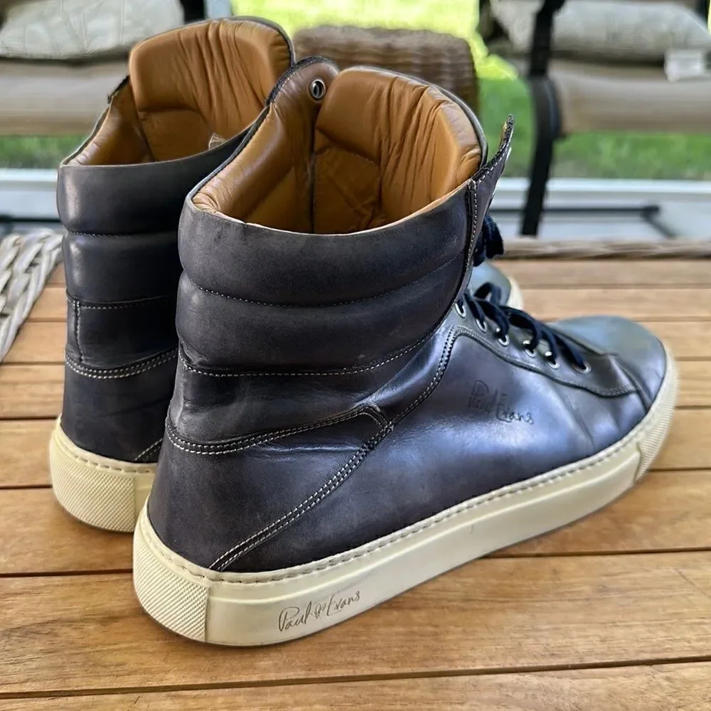 Paul Evans Mens Leather Basketball High Top Sneakers 46